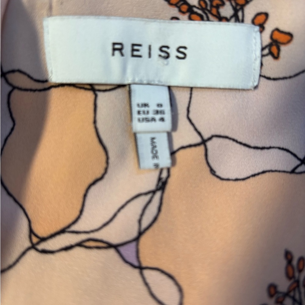 Reiss Corrine Floral Printed Midi Dress Size 4 - Picture 4 of 6